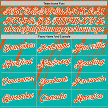 Charger l'image dans la galerie, Custom Aqua Orange-White Distressed Scratch Brush Stroke Performance T-Shirt
