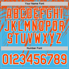 Load image into Gallery viewer, Custom Sky Blue Orange-White Distressed Scratch Brush Stroke Performance T-Shirt
