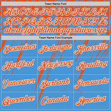 Load image into Gallery viewer, Custom Powder Blue Orange-White Distressed Scratch Brush Stroke Performance T-Shirt
