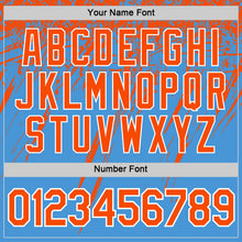 Load image into Gallery viewer, Custom Powder Blue Orange-White Distressed Scratch Brush Stroke Performance T-Shirt
