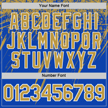 Load image into Gallery viewer, Custom Thunder Blue Old Gold-White Distressed Scratch Brush Stroke Performance T-Shirt

