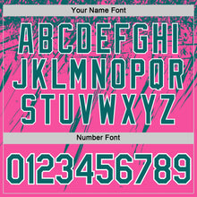 Load image into Gallery viewer, Custom Pink Teal-White Distressed Scratch Brush Stroke Performance T-Shirt
