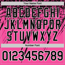 Load image into Gallery viewer, Custom Pink Black-White Distressed Scratch Brush Stroke Performance T-Shirt
