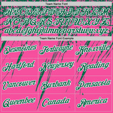 Загрузить изображение в средство просмотра галереи, Custom Pink Kelly Green-White Distressed Scratch Brush Stroke Performance T-Shirt
