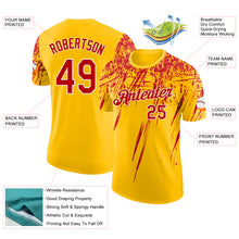 Загрузить изображение в средство просмотра галереи, Custom Yellow Red-White Distressed Scratch Brush Stroke Performance T-Shirt
