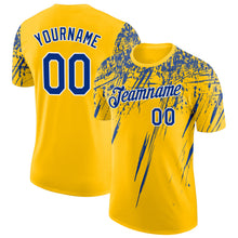 Загрузить изображение в средство просмотра галереи, Custom Yellow Royal-White Distressed Scratch Brush Stroke Performance T-Shirt

