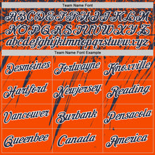 Charger l'image dans la galerie, Custom Orange Navy-White Distressed Scratch Brush Stroke Performance T-Shirt
