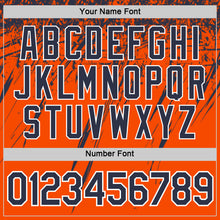 Charger l'image dans la galerie, Custom Orange Navy-White Distressed Scratch Brush Stroke Performance T-Shirt
