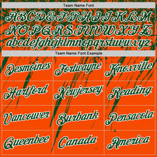 Laden Sie das Bild in den Galerie-Viewer, Custom Orange Green-White Distressed Scratch Brush Stroke Performance T-Shirt

