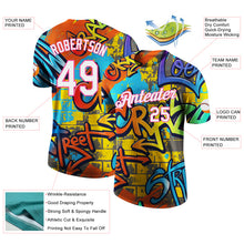 Load image into Gallery viewer, Custom Graffiti Pattern White-Pink Vibrant MulticolorStreet Style Performance T-Shirt
