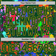 Load image into Gallery viewer, Custom Graffiti Pattern Green-Gold Vibrant Multicolor Paint Splatter Performance T-Shirt
