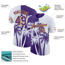 Загрузить изображение в средство просмотра галереи, Custom White Purple-Yellow Hawaii Tropical Coastal Palm Trees Performance T-Shirt
