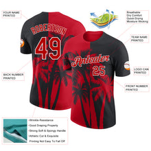 Load image into Gallery viewer, Custom Black Red-White Hawaii Tropical Coastal Palm Trees Performance T-Shirt

