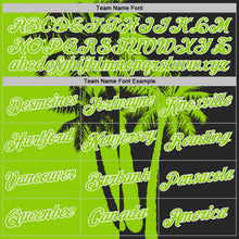 Charger l'image dans la galerie, Custom Black Neon Green-White Hawaii Tropical Coastal Palm Trees Performance T-Shirt
