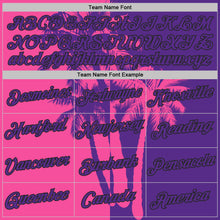 Load image into Gallery viewer, Custom Purple Pink-Black Hawaii Tropical Coastal Palm Trees Performance T-Shirt
