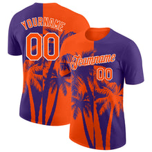 Загрузить изображение в средство просмотра галереи, Custom Purple Orange-White Hawaii Tropical Coastal Palm Trees Performance T-Shirt
