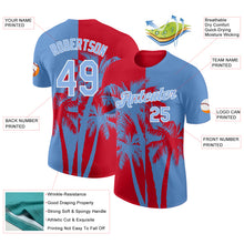 Load image into Gallery viewer, Custom Light Blue Red-White Hawaii Tropical Coastal Palm Trees Performance T-Shirt
