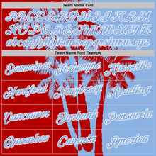 Load image into Gallery viewer, Custom Light Blue Red-White Hawaii Tropical Coastal Palm Trees Performance T-Shirt
