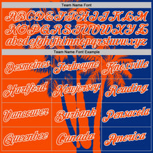 Load image into Gallery viewer, Custom Royal Orange-White Hawaii Tropical Coastal Palm Trees Performance T-Shirt
