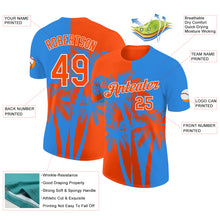 Загрузить изображение в средство просмотра галереи, Custom Powder Blue Orange-White Hawaii Tropical Coastal Palm Trees Performance T-Shirt
