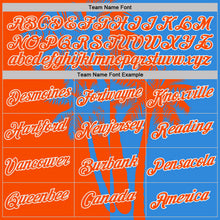 Загрузить изображение в средство просмотра галереи, Custom Powder Blue Orange-White Hawaii Tropical Coastal Palm Trees Performance T-Shirt
