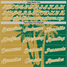 Charger l'image dans la galerie, Custom Kelly Green Old Gold-White Hawaii Tropical Coastal Palm Trees Performance T-Shirt
