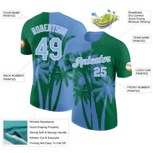 Laden Sie das Bild in den Galerie-Viewer, Custom Kelly Green Light Blue-White Hawaii Tropical Coastal Palm Trees Performance T-Shirt
