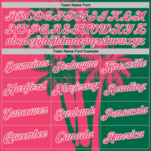 Загрузить изображение в средство просмотра галереи, Custom Kelly Green Neon Pink-White Hawaii Tropical Coastal Palm Trees Performance T-Shirt

