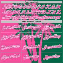 Laden Sie das Bild in den Galerie-Viewer, Custom Kelly Green Pink-White Hawaii Tropical Coastal Palm Trees Performance T-Shirt
