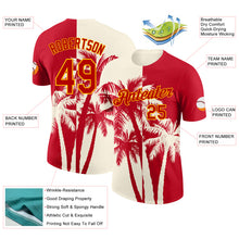 Load image into Gallery viewer, Custom Red Cream-Yellow Hawaii Tropical Coastal Palm Trees Performance T-Shirt
