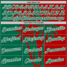 Загрузить изображение в средство просмотра галереи, Custom Red Kelly Green-White Hawaii Tropical Coastal Palm Trees Performance T-Shirt
