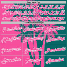 Загрузить изображение в средство просмотра галереи, Custom Teal Pink-White Hawaii Tropical Coastal Palm Trees Performance T-Shirt
