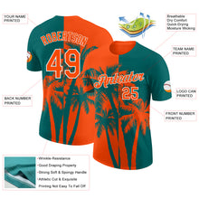 Charger l'image dans la galerie, Custom Teal Orange-White Hawaii Tropical Coastal Palm Trees Performance T-Shirt
