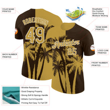 Load image into Gallery viewer, Custom Brown Old Gold-White Hawaii Tropical Coastal Palm Trees Performance T-Shirt
