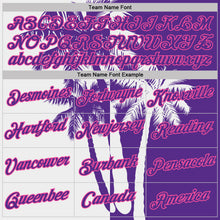 Charger l'image dans la galerie, Custom Purple White-Pink Hawaii Tropical Coastal Palm Trees Performance T-Shirt
