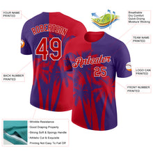 Load image into Gallery viewer, Custom Purple Red-White Hawaii Tropical Coastal Palm Trees Performance T-Shirt
