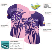 Load image into Gallery viewer, Custom Purple Light Pink-White Hawaii Tropical Coastal Palm Trees Performance T-Shirt
