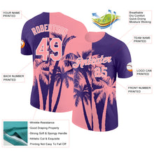 Load image into Gallery viewer, Custom Purple Medium Pink-White Hawaii Tropical Coastal Palm Trees Performance T-Shirt
