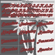 Загрузить изображение в средство просмотра галереи, Custom White Steel Gray-Red Hawaii Tropical Coastal Palm Trees Performance T-Shirt
