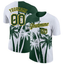 Загрузить изображение в средство просмотра галереи, Custom White Green-Yellow Hawaii Tropical Coastal Palm Trees Performance T-Shirt
