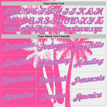 Laden Sie das Bild in den Galerie-Viewer, Custom White Pink-Light Blue Hawaii Tropical Coastal Palm Trees Performance T-Shirt
