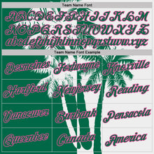 Charger l'image dans la galerie, Custom White Kelly Green-Pink Hawaii Tropical Coastal Palm Trees Performance T-Shirt

