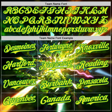 Загрузить изображение в средство просмотра галереи, Custom Black Neon Yellow-Grass Green Cyber Tropical Palm Trees Music Festival Authentic Baseball Jersey
