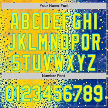Charger l'image dans la galerie, Custom Yellow Light Yellow Blue-Lakes Blue Cyber Tropical Palm Trees Music Festival Gradient Neon Polka Dot Authentic Baseball Jersey
