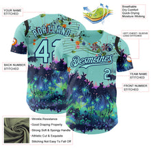 Laden Sie das Bild in den Galerie-Viewer, Custom Ice Blue-Navy Cyber Tropical Palm Trees Music Festival Authentic Baseball Jersey
