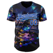 Загрузить изображение в средство просмотра галереи, Custom Blue Thunder Blue-White Galaxy Star Authentic Baseball Jersey
