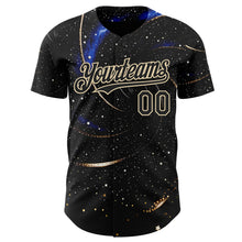 Загрузить изображение в средство просмотра галереи, Custom Black-Cream Galaxy Star Authentic Baseball Jersey
