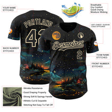 Charger l'image dans la galerie, Custom Black-Cream Galaxy Star Authentic Baseball Jersey
