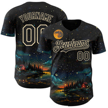 Charger l'image dans la galerie, Custom Black-Cream Galaxy Star Authentic Baseball Jersey
