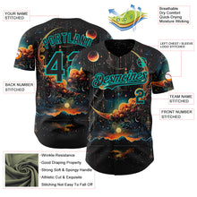 Load image into Gallery viewer, Custom Black-Aqua Galaxy Star Nebula Authentic Baseball Jersey
